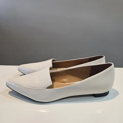 Mocasines planos Nine West para mujer 9M punta punta crema marfil cuero superior Foto 1 de 4