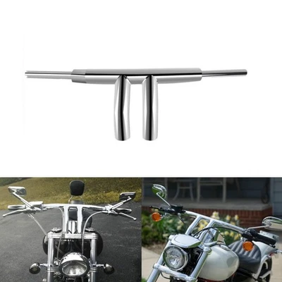 8" Rise 2" Fat T-Bar Handlebar For Harley Softail Dyna Road Touring Road King Foto 1 de 4