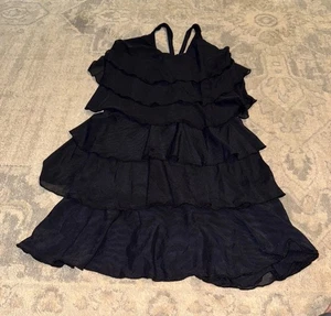 New Betsey Johnson Black Ruffle Tank Sleeveless Top Shirt Medium Womens - Bild 1 von 7