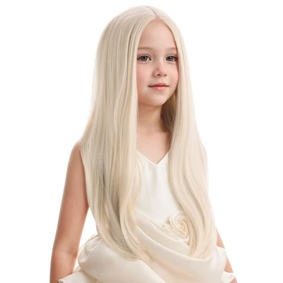 Duduwig Kids Blonde Wig Long Blonde Wigs For Girls Middle Part Light B - Image 1 of 4