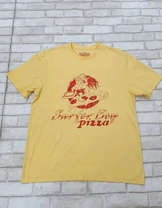 Netflix Stranger Things  Shirt Medium Yellow Surfer Boy Pizza Size XS Oversized  - Picture 1 of 10