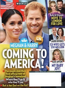 Us July 30 2018 Prince Harry Meghan Markle Katy Perry Orlando Bloom Lily James - Picture 1 of 3