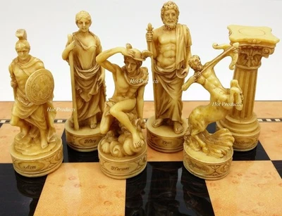Greek Mythology Gods Chess Men Pieces Set Zeus Hera and More - NO BOARD - Image 1 of 4