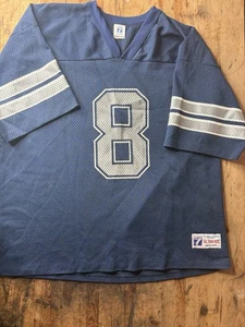 Vintage Troy Aikman Dallas Cowboys Jersey Logo 7 Mesh Blue CL 50-52 NFL Football - Picture 1 of 7
