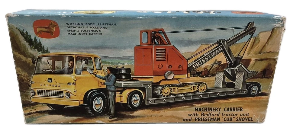 Juego de regalo de juguetes Corgi años 60 27 portamaquinaria Bedford Unidad Priestman Cub Pala Foto 1 de 4