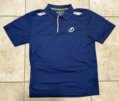 Reebok Center Ice Collection Tampa Bay Lightning NHL Men Medium Playdry Polo - Image 1 of 4
