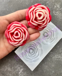 Frühlingsrosen-Blumen Handarbeit Silikonform zum Basteln (groß 2" rund) - Bild 1 von 10