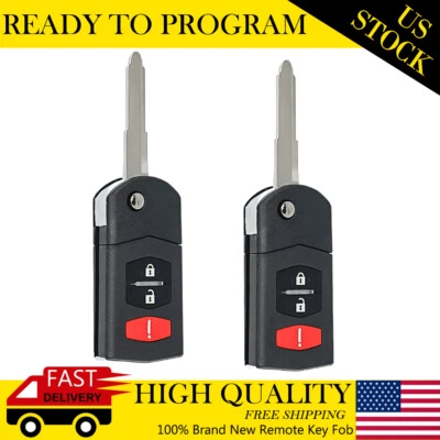 2 Para Mazda 2 3 2011-2015 5/2007-2013 CX-7 CX-9 Coche Sin Llave Abatible Mando a Distancia Llavero  Foto 1 de 4