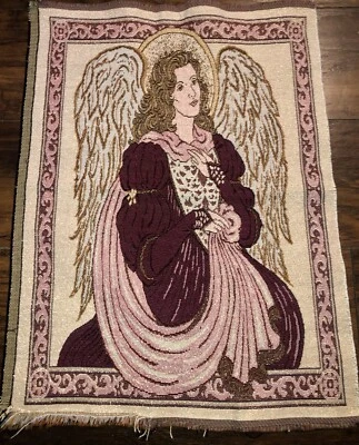 "Tapiz de ángel brillante panel de tela de 18"" x 24"" para hacer almohada colgante de pared" Foto 1 de 4