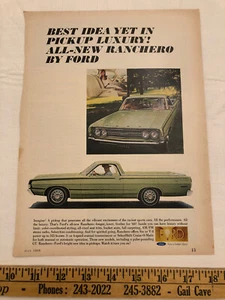 Vintage 1968 Original Farbdruck Anzeige grün Ford Ranchero Sunset Magazin - Bild 1 von 1