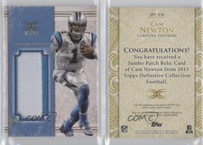 2015 Topps Definitive Collection Blue /25 Cam Newton #JPC-CN Jumbo Patch