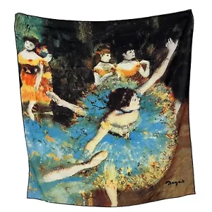 "Neu mit Etikett Schal DEGAS schwankende Tänzerin in grünen Ballerinas 28""x30" - Bild 1 von 10