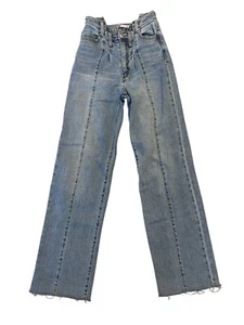 Jeans SO Cutaway super vita alta gamba larga blu denim relaxed taglia 0/24" anni 70 - Foto 1 di 7