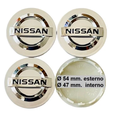 4 tappi coprimozzo per Nissan juke micra qashqai 54mm borchie cerchi in lega - Bild 1 von 4