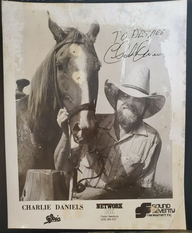 1980's Charlie Daniels Personally Autograhed 8x10 photo Cover