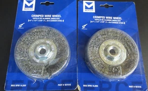 Mercer Industries 187010 - 4" x 1/2" x 5/8"-11 Crimped Wire Wheel - 2 OR 3 PKGS - Picture 1 of 3