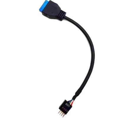 Motherboard USB 3.0 20/19Pin Female To USB 2.0 9P Male Adapter Cable Black 20cm - Image 1 of 4
