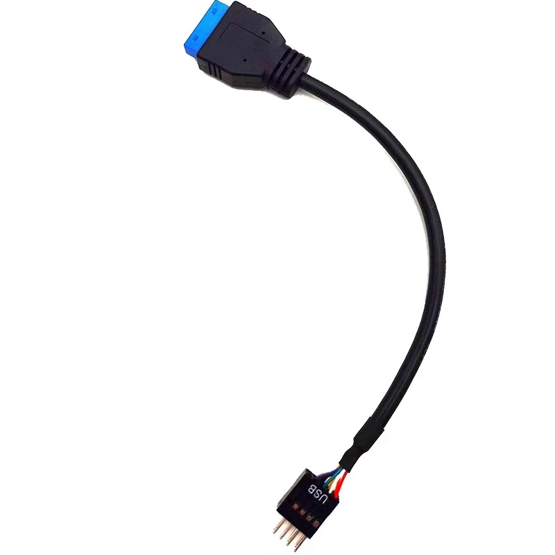 Motherboard USB 3.0 20/19Pin Female To USB 2.0 9P Male Adapter Cable Black 20cm - Image 1 of 4