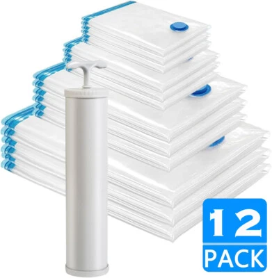 12 x Vakuumbeutel Aufbewahrungsbeutel Vakuum Beutel Kleiderbeutel Kleidung Set - Bild 1 von 4