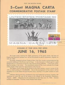 Póster de sello de la Carta Magna #1265 5c - página de recuerdo no oficial FD HC - Imagen 1 de 1