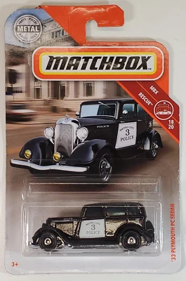 Matchbox 33 Plymouth PC Sedán Negro Policía Crucero MBX Rescate 18/20 Foto 1 de 4