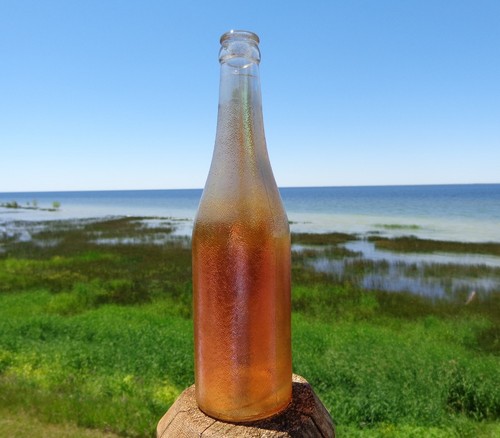 Vintage Marigold Carnival Glass Canada Dry Ginger Ale Soda Pop Bottle