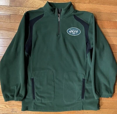 纽约喷气机队 NFL 足球抓绒拉链绿色男式 XL 全新原装男式 — 第 1/3 张图片