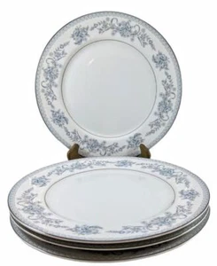 Juego de 4 platos de cena florales azules Mikasa de colección ~ rosa de Dresde - Imagen 1 de 2