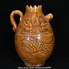 7.2" Tang-Dynastie Keramik Ofen Markiert Fisch Lotus Blume Tee Wein Flasche Topf