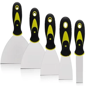 5 Pack Stainless Steel Putty Knife Set Paint Scraper for Repairing Drywall - Picture 1 of 7