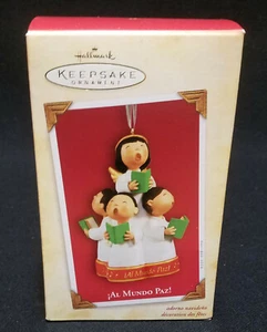 NEW Hallmark ornament AL MUNDO PAZ 2004 Porcelain Espanol Spanish CHOIR Catholic - Picture 1 of 5