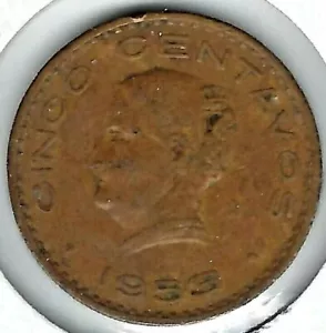 1953 Mexiko im Umlauf befindliche Fünf-Centavo-Münze - Bild 1 von 2