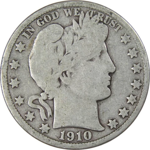 1910 S Barber Half Dollar AG About Good 90% Silver 50c US Type Coin Collectible Cover