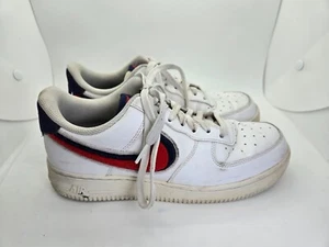 Nike Air Force 1 07 LV8 scarpe swoosh ciniglia uomo 7 sneaker retrò pelle bianca - Foto 1 di 8