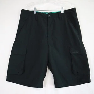 Oakley Shorts Mens 34 Frogyle Hybrid Cargo Flap Pocket Casual Flat Front Black - Picture 1 of 7