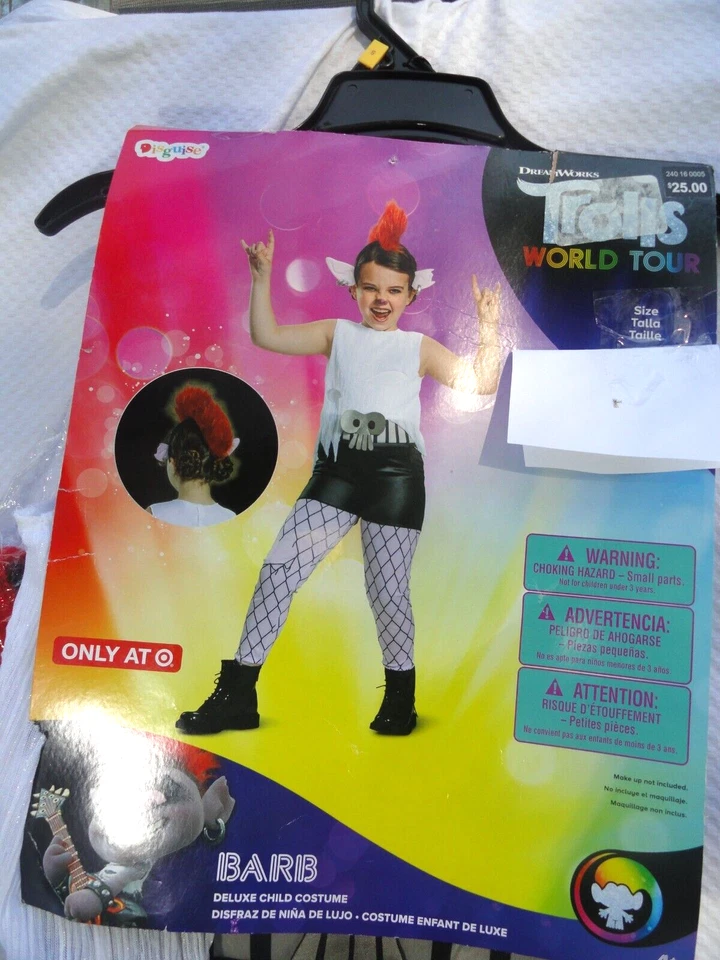 Halloween Toddler Baby Trolls 2 World Tour Barb Costume 3t-4t
