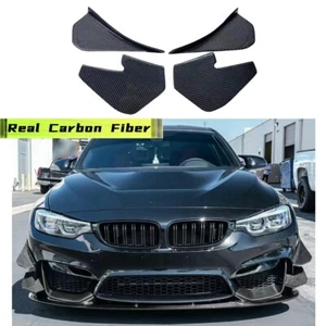 For BMW M3 M4 F80 F82 F83 2015-2020 Carbon Fiber Front Bumper Side Splitter Fins - Foto 1 di 18