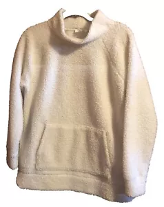 Haven Well Within Size M White Sherpa Funnel Neck Tunic Sweater Pullover Lounge - Picture 1 of 6