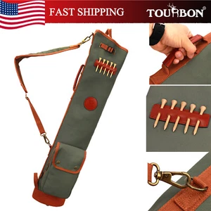 TOURBON Vintage Golf Bag Canvas & Leather Sunday Golf Carry Bag Shoulder Strap - Picture 1 of 24