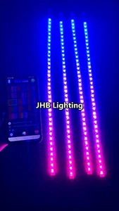 4 PIEZAS 2 PIES Control Remoto + Bluetooth Dream Chasing Flow WS2811LED IP68 Tiras Luces KIT - Imagen 1 de 12