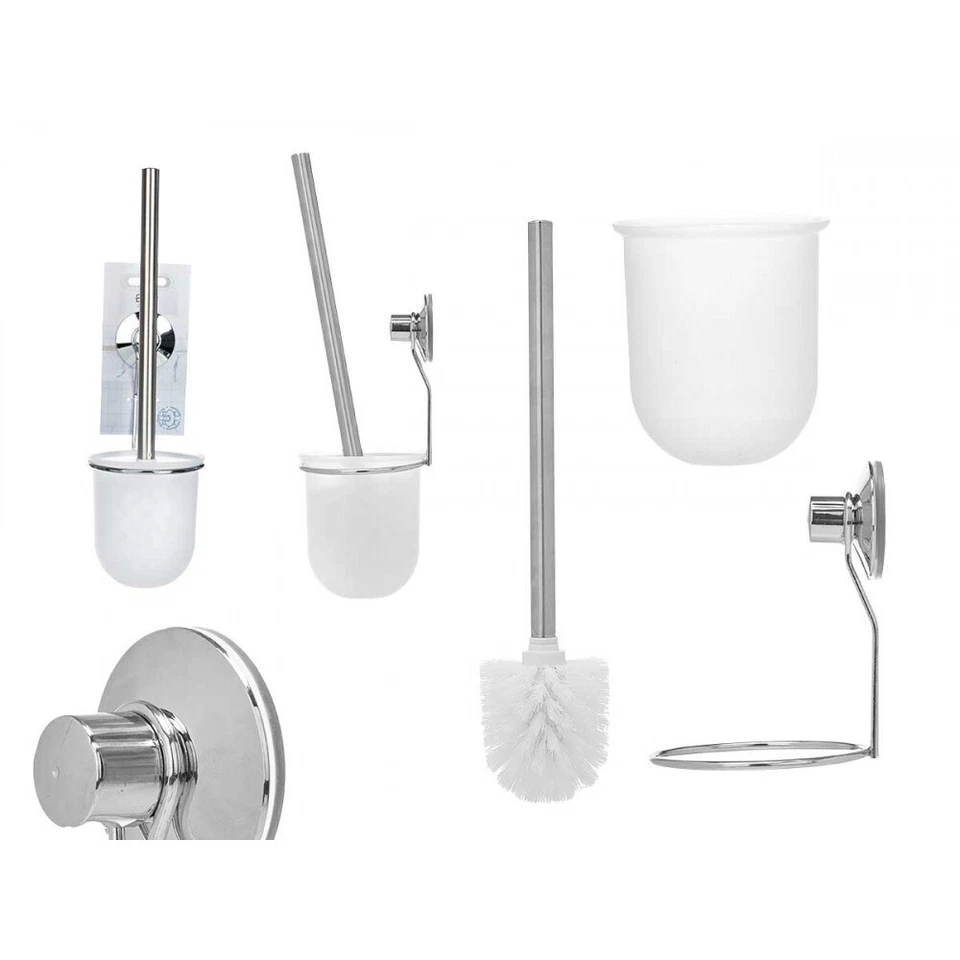 WC-Garnitur Toilettenbürste Klobürste Halter Alu - Wandmontage ohne Bohren - Bild 1 von 2