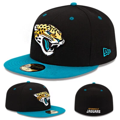  New Era Jacksonville Jaguar Fitted Hat NFL Official Black 2 Tone Field Cap - Image 1 of 4