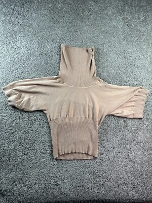 Willi Smith Sweater Womens Large Beige Brown Cowl Neck Rayon Blend - Image 1 of 4