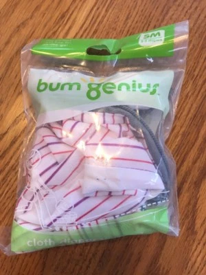 bumGenius 1 Cloth Diaper Wet Bag Small Pink Purple Girl Stripe New Ships N 24h - Image 1 of 3
