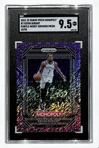 Kevin Durant 2022 Panini Prizm Monopoly #7 Purple Money Shimmer #10/50 SGC 9,5 - Imagen 1 de 2