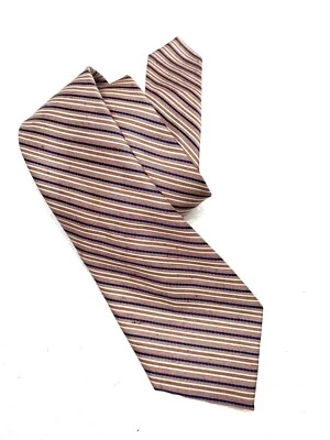 VTG CHRISTIAN DIOR Mens Striped Poly/Silk Blend Designer Tie - Image 1 of 4