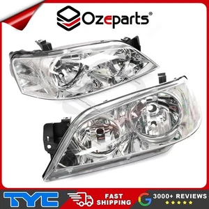 Set Pair LH+RH Head Light Lamp Chrome For Ford Fairlane BA BF 03~07 - Picture 1 of 4