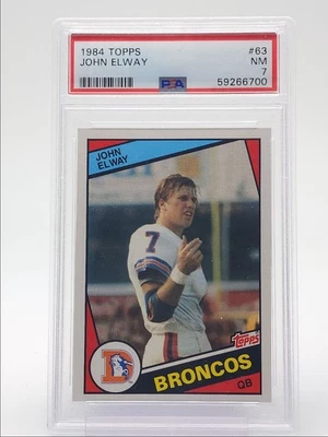 John Elway 1984 Topps Rookie Football Broncos #63 A RC PSA 7 Q4408 Foto 1 de 2