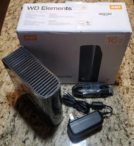 Western Digital 16TB, External (WDBWLG0160HBK-NESN) Hard Drive Only 650 On Hours - Afbeelding 1 van 5