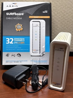 Arris SURFboard SB6190 DOCSIS 3.0 Cable Modem - Used, Original Box & Accessories - Image 1 of 4